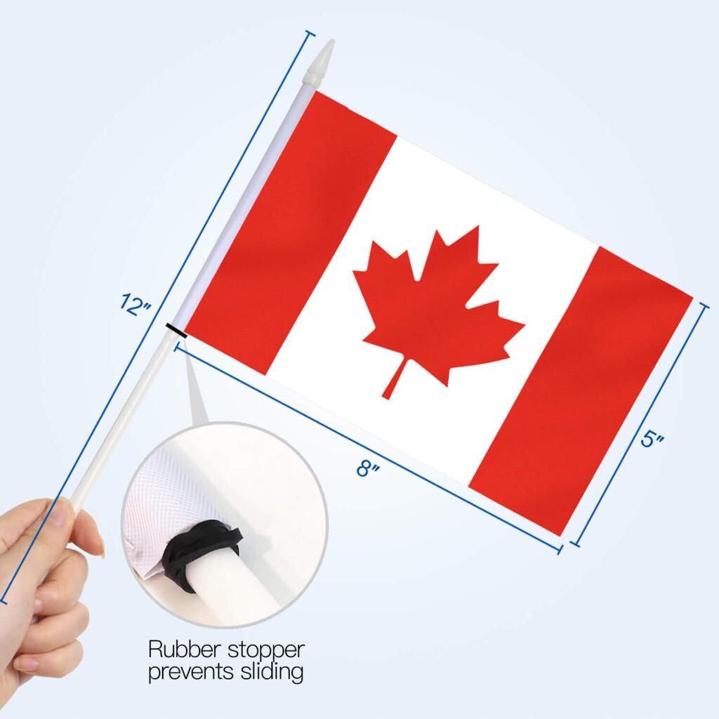 Canada Stick Flags 5x8 Inch (Pack of 12) - Anley Flags