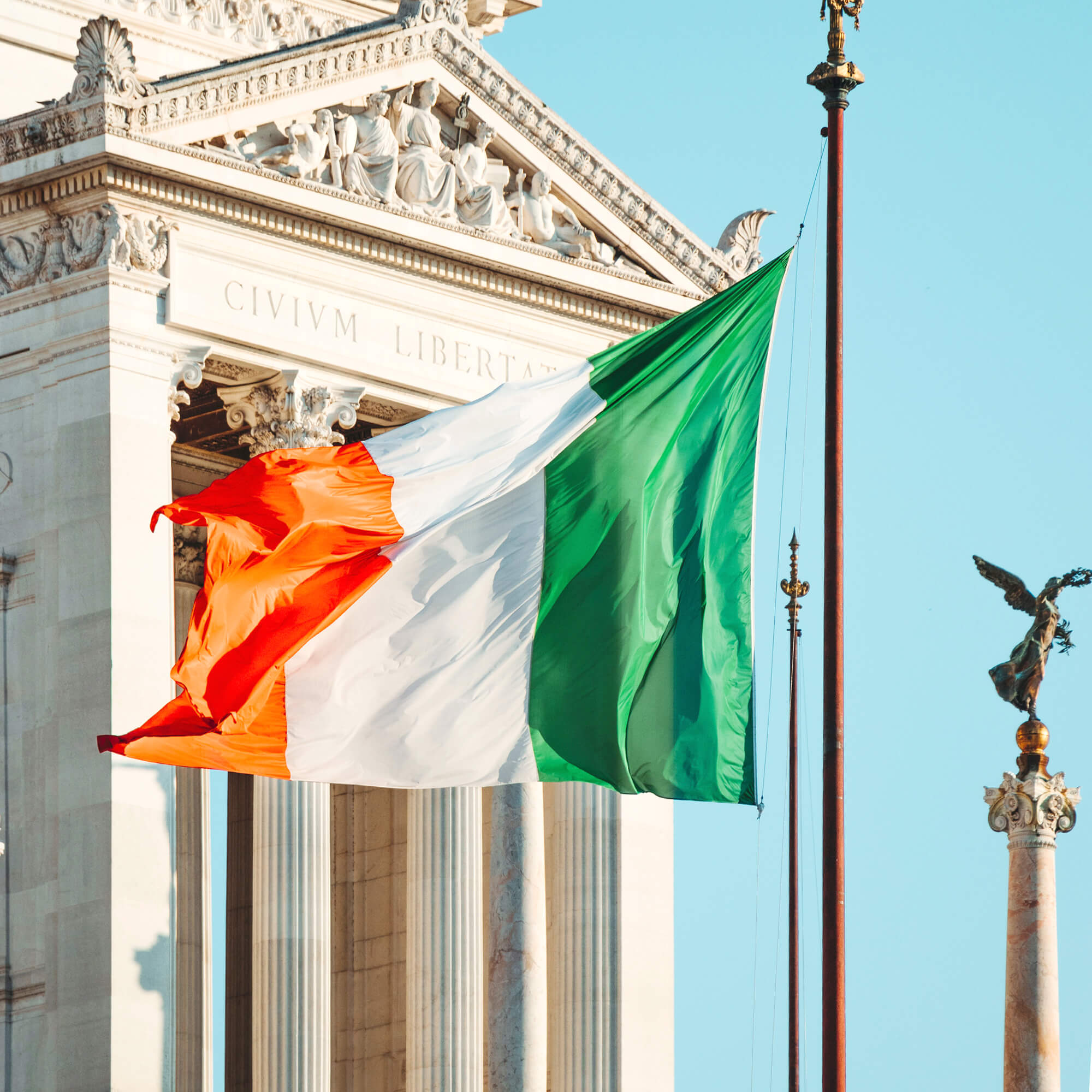 Irish Tricolour Horizontal Stripes Green Orange and White Irish Flag  Leggings by PodArtist