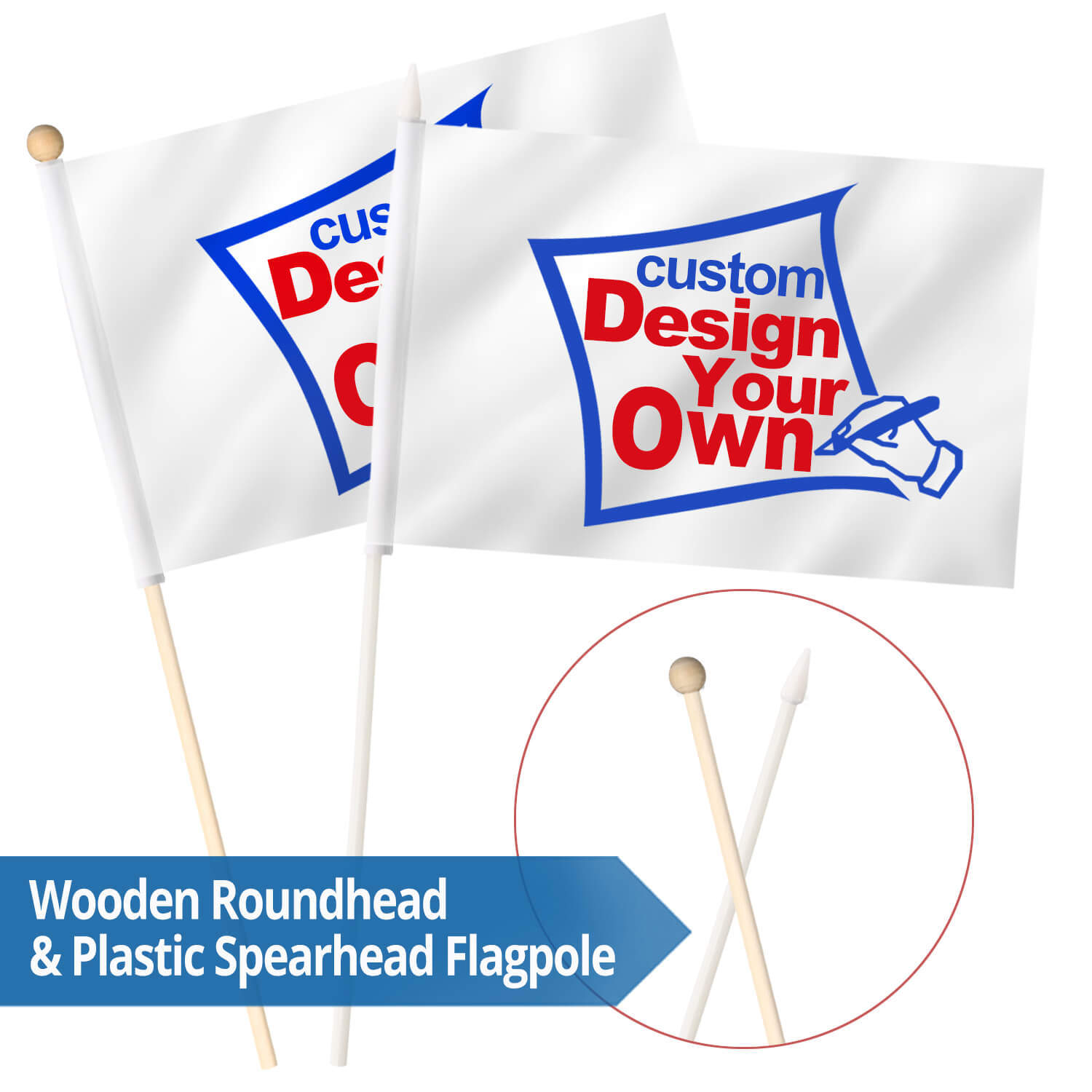 custom mini stick flags