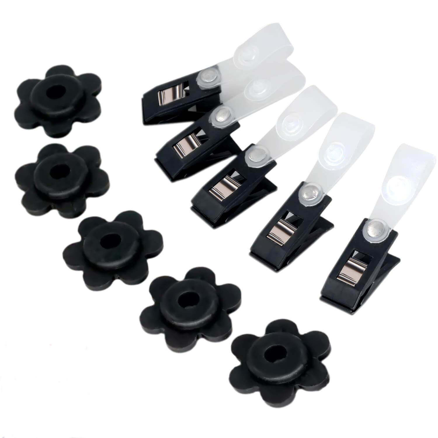 Anley Accessories 10 Pack Garden Flag Rubber Stoppers and Anti-Wind Clips