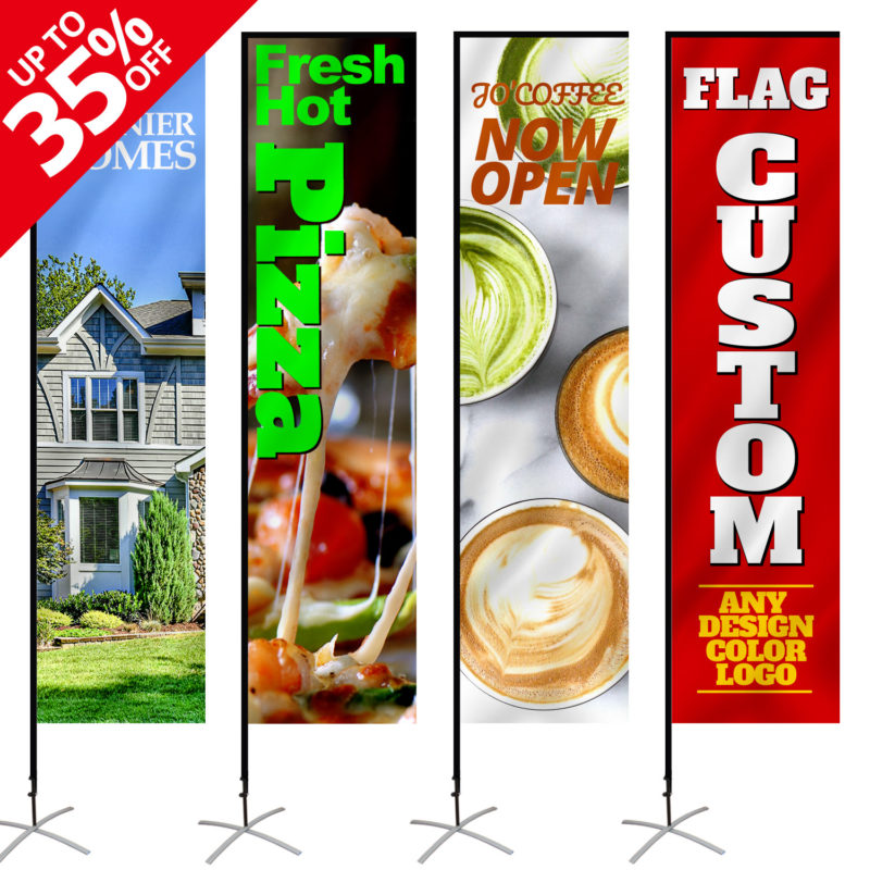 Custom Rectangle Feather Flag Free Shipping in USA Anley Flags