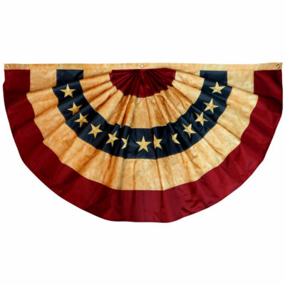 Vintage Style Tea Stained USA Pleated Fan Flag 1.5×3 Foot & 3×6 Foot ...