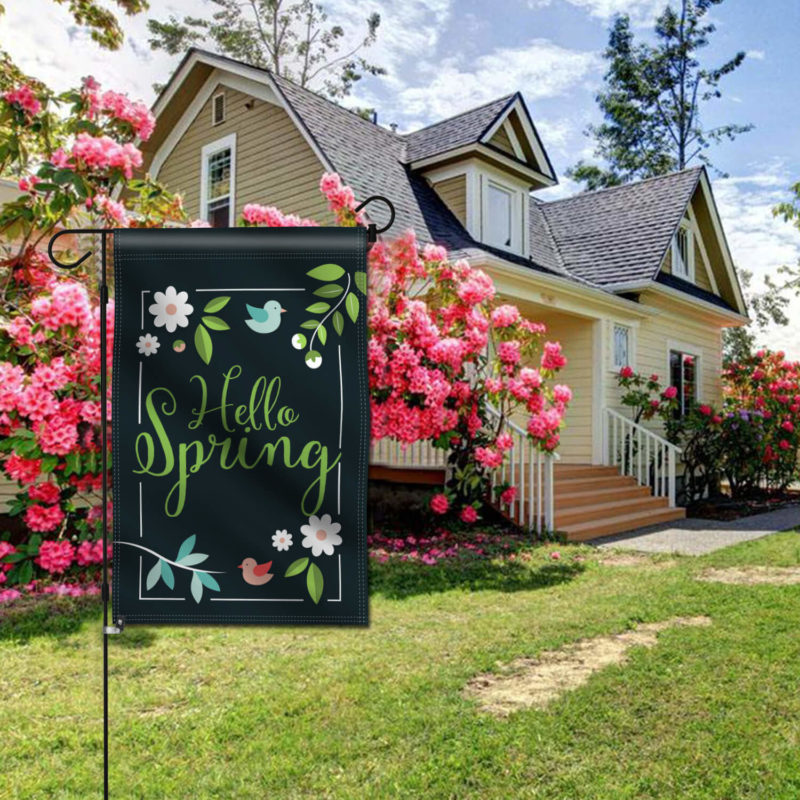 Hello Spring Decorative Garden Flags - 18 x 12.5 Inch - Anley Flags