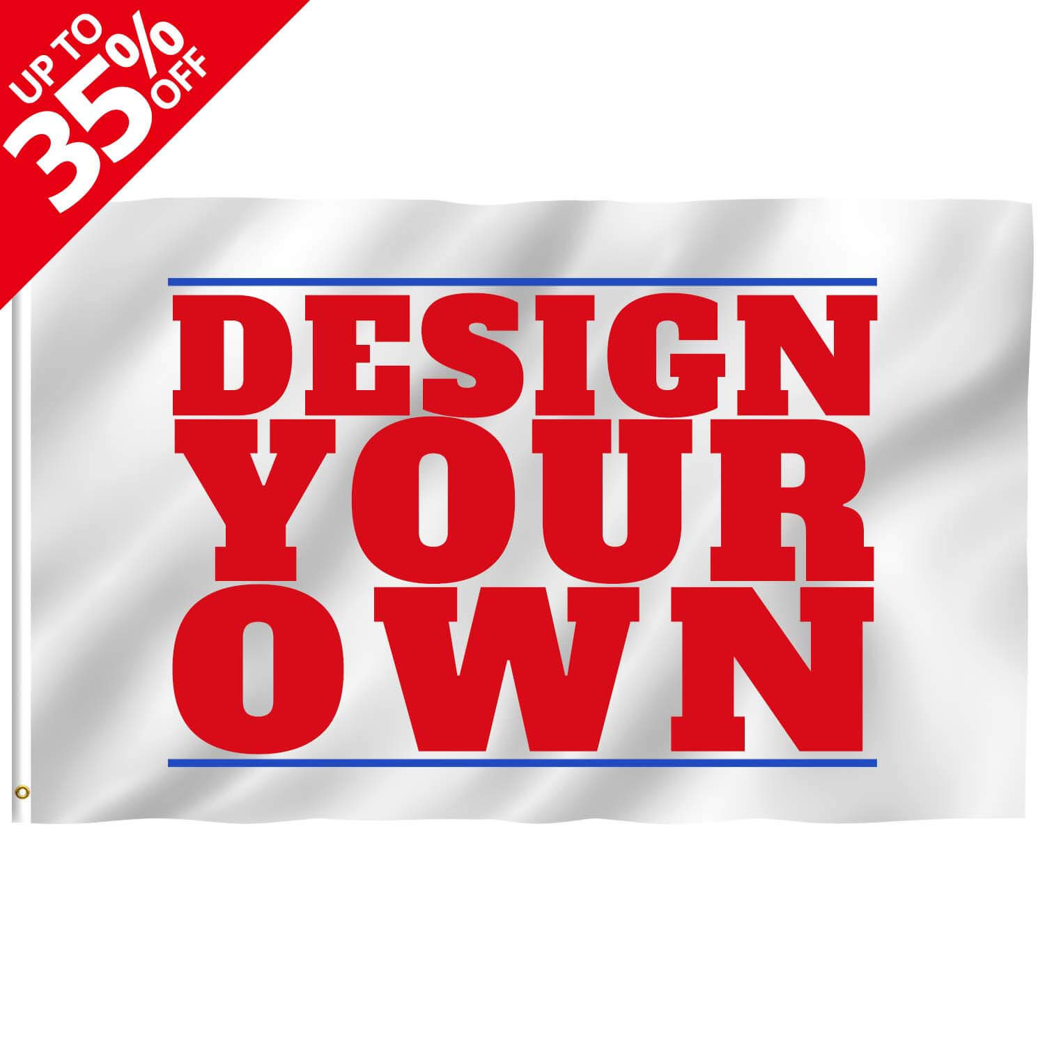 CUSTOM DESIGN LOGO / TEXT ON WHITE FLAG 3 x 2 FT - PRINTED PERSONALISED ...