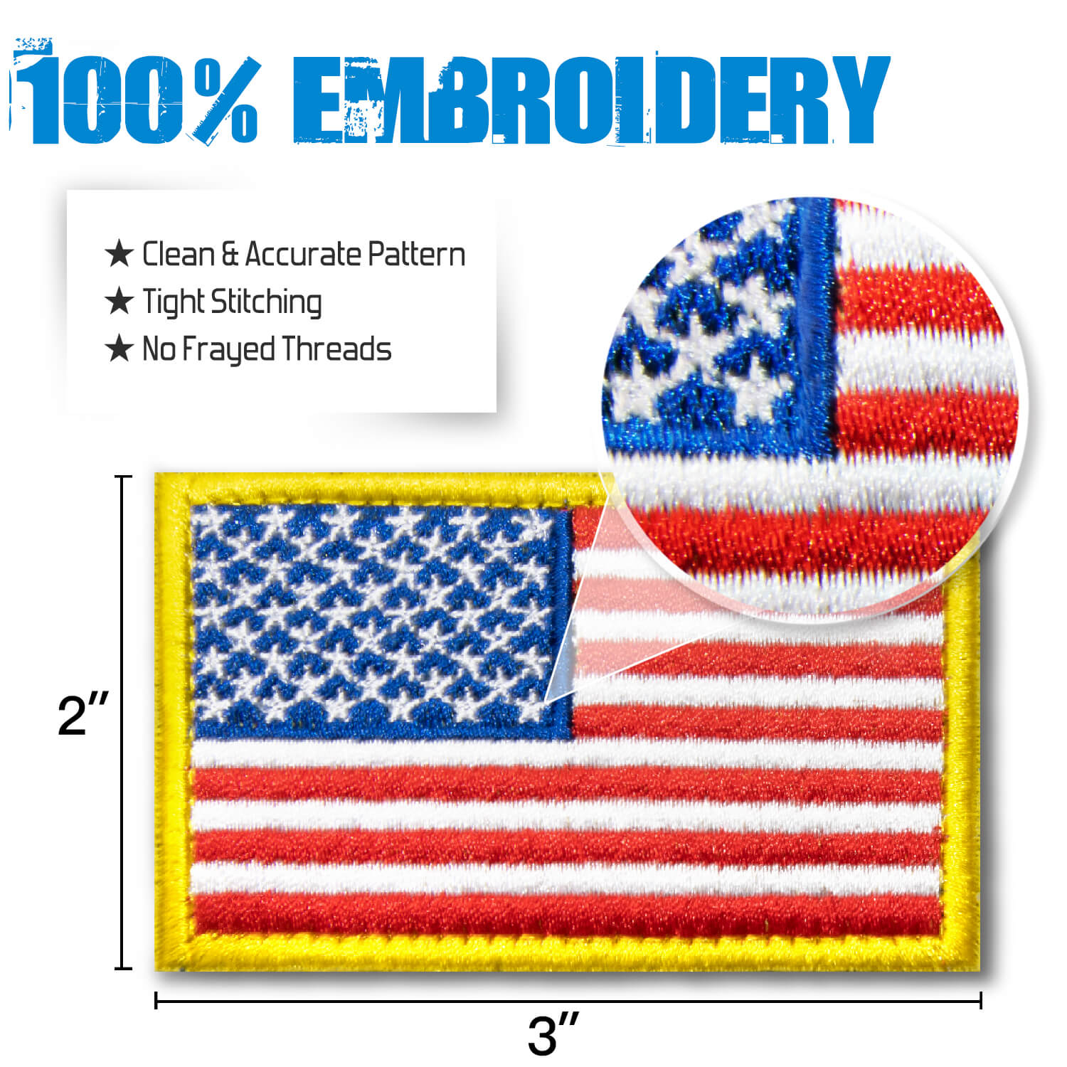 USA Flag Patch Embroidered American Flag, Patch Patch Hook and