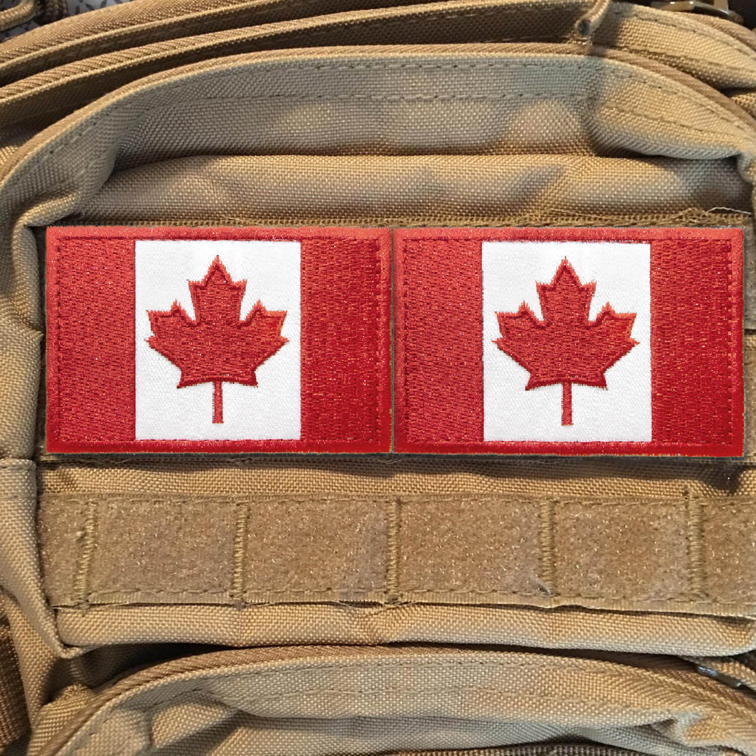  2 PCS Canada Flag Patches Embroidered Tactical Military  Morale Patch Applique Fastener Hook And Loop