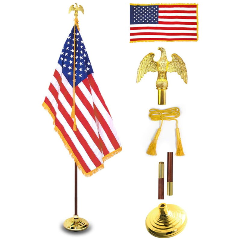 USA Flag Pole Set