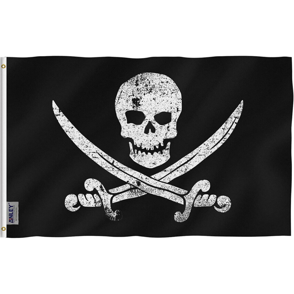 Fly Breeze 3x5 Foot Jack Rackham Pirate Flag Jolly Roger Polyester flag ...