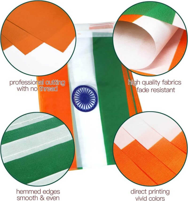 India String Flags Pennant Banners 33 Feet 38 Flags (5.5x8 Inch) - Image 2