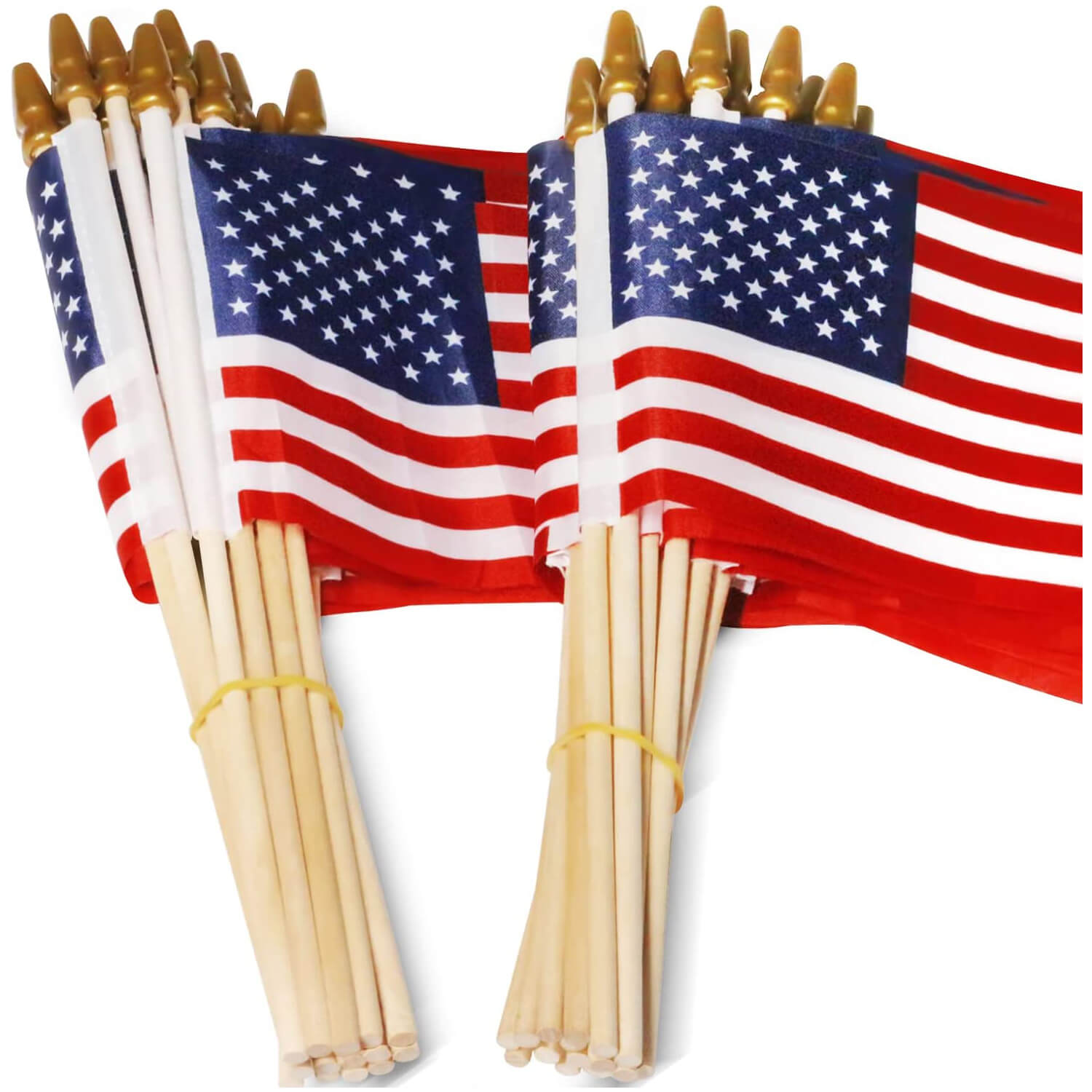 American USA Wooden Stick Flag x Inch (Pack of 50/100) Anley Flags