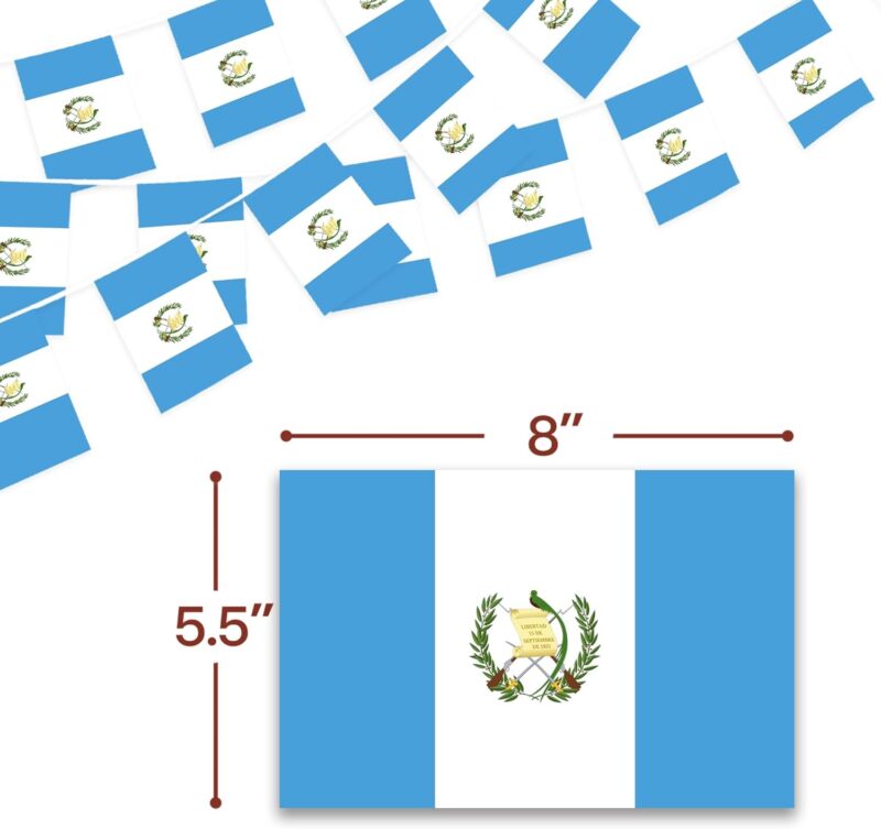 Guatemala String Flags Pennant Banners 33 Feet 38 Flags (5.5x8 Inch) - Image 2